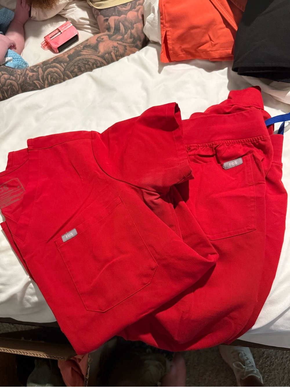 Figs Women's Red Jogger Scrub Pants